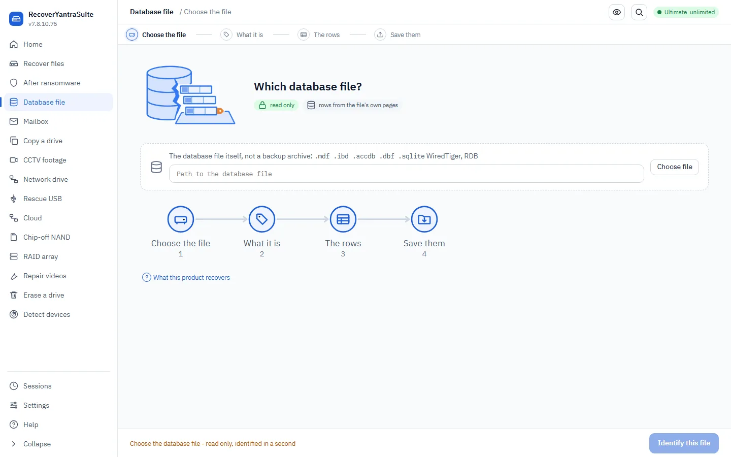 The database workspace &mdash; point it at the file it will not attach.