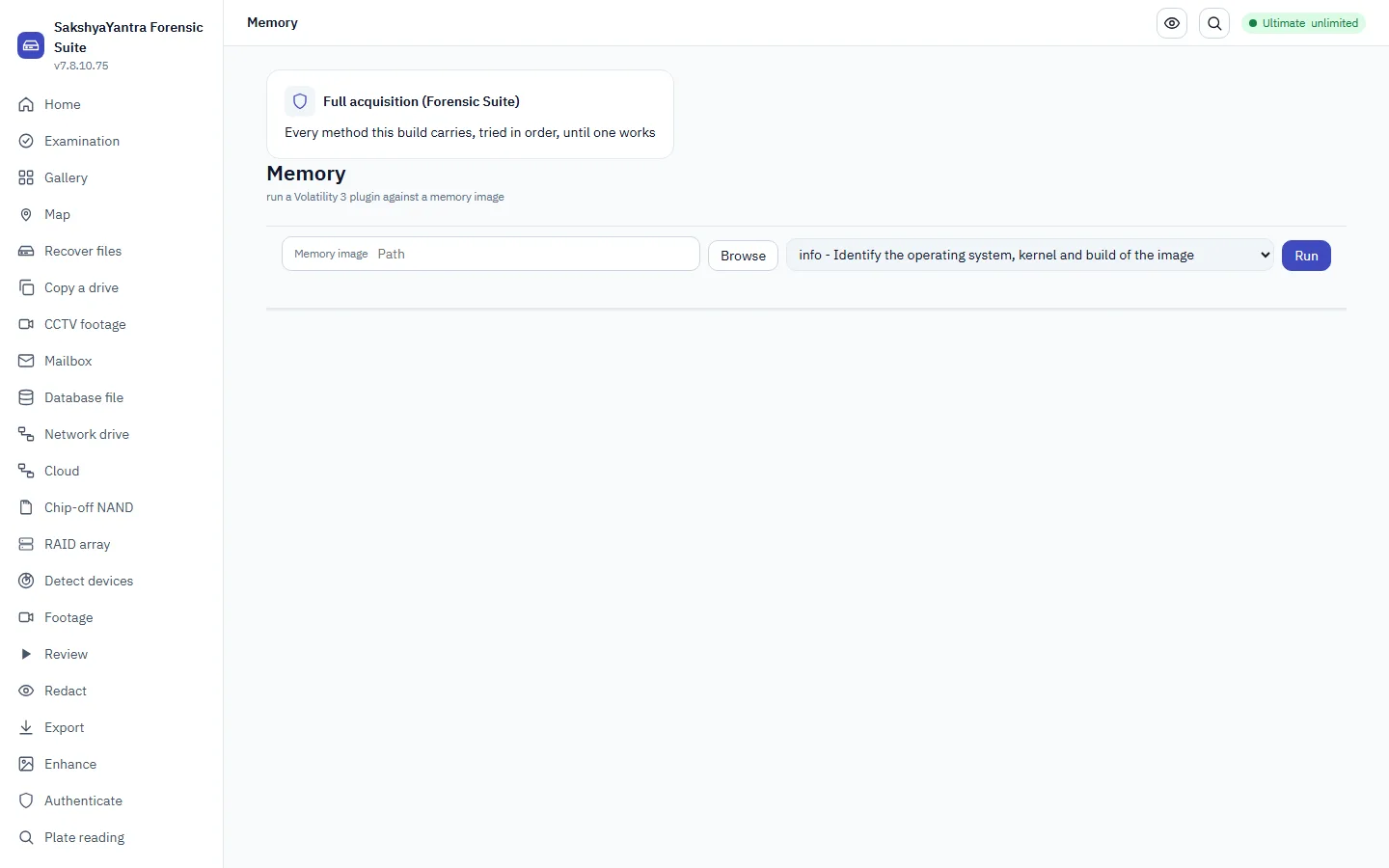 Run a Volatility 3 plugin against a memory image